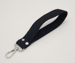 Angel Çanta Aksesuar Siyah Pamuklu Kolon Elcik Gümüş Metalli - 2