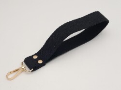 Angel Çanta Aksesuar Siyah Pamuklu Kolon Elcik Light Gold Metalli - 2