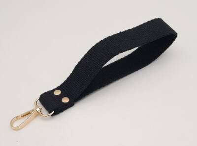 Angel Çanta Aksesuar Siyah Pamuklu Kolon Elcik Light Gold Metalli - 2