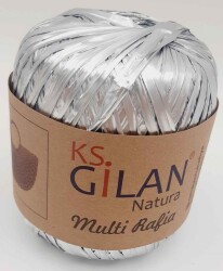 Angel Çanta Aksesuar Parlak Rafya Gümüş Renk No:7 - Angel Çanta Aksesuar