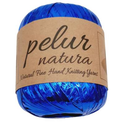 Angel Çanta Aksesuar Parlak Rafya Saks Mavi Renk No:14 - 1