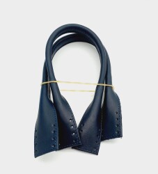 Angel Çanta Aksesuar Gerçek Deri Kısa Pelikan Model Çanta Sapı Lacivert Renk - Angel Çanta Aksesuar