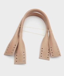 Angel Çanta Aksesuar Gerçek Deri Kısa Pelikan Model Çanta Sapı Vizon Renk - Angel Çanta Aksesuar