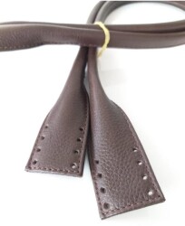 Angel Çanta Aksesuar Gerçek Deri Pelikan Model Çanta Sapı Koyu Kahve Renk - 2