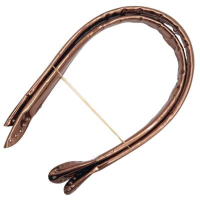 Angel Çanta Aksesuar Parlak Rugan Deri Pelikan Model Çanta Sapı Bakır Renk - 2