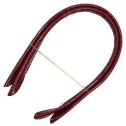 Angel Çanta Aksesuar Parlak Rugan Deri Pelikan Model Çanta Sapı Bordo Renk - 2