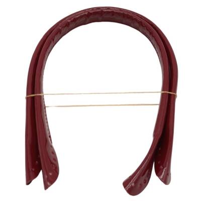 Angel Çanta Aksesuar Parlak Rugan Deri Pelikan Model Çanta Sapı Bordo Renk - 3