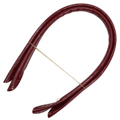 Angel Çanta Aksesuar Parlak Rugan Deri Pelikan Model Çanta Sapı Bordo Renk - 2