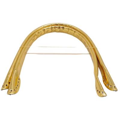 Angel Çanta Aksesuar Parlak Rugan Deri Pelikan Model Çanta Sapı Gold Renk - 3