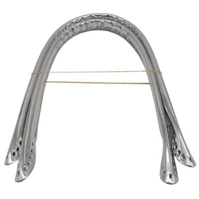 Angel Çanta Aksesuar Parlak Rugan Deri Pelikan Model Çanta Sapı Gri Renk - 3