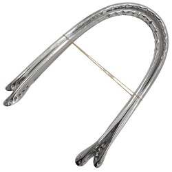 Angel Çanta Aksesuar Parlak Rugan Deri Pelikan Model Çanta Sapı Gri Renk - 2