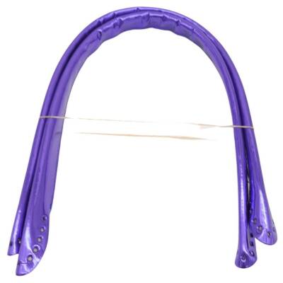 Angel Çanta Aksesuar Parlak Rugan Deri Pelikan Model Çanta Sapı Mor Renk - 3