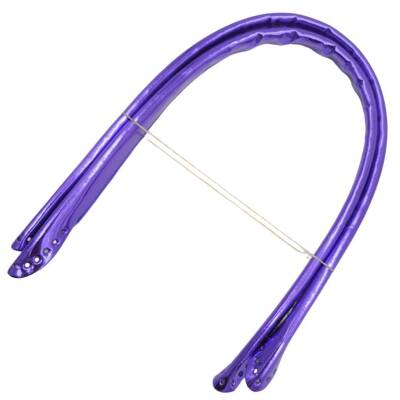 Angel Çanta Aksesuar Parlak Rugan Deri Pelikan Model Çanta Sapı Mor Renk - 2