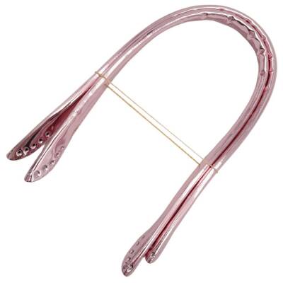 Angel Çanta Aksesuar Parlak Rugan Deri Pelikan Model Çanta Sapı Pudra Renk - 2