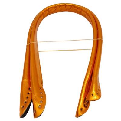 Angel Çanta Aksesuar Parlak Rugan Deri Pelikan Model Çanta Sapı Turuncu Renk - 3