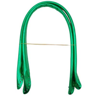 Angel Çanta Aksesuar Parlak Rugan Deri Pelikan Model Çanta Sapı Yeşil Renk - 1