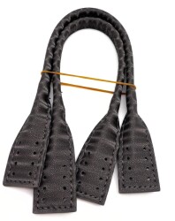 Angel Çanta Aksesuar Pelikan Model Kısa Çanta Sapı Desenli Koyu Gri Renk - Angel Çanta Aksesuar