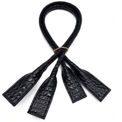 Angel Çanta Aksesuar Suni Deri Pelikan Model Çanta Sapı Siyah Rugan Croco Desenli - 1