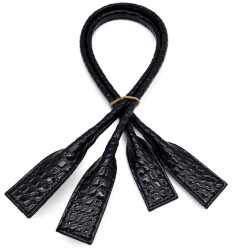 Angel Çanta Aksesuar Suni Deri Pelikan Model Çanta Sapı Siyah Rugan Croco Desenli - Angel Çanta Aksesuar