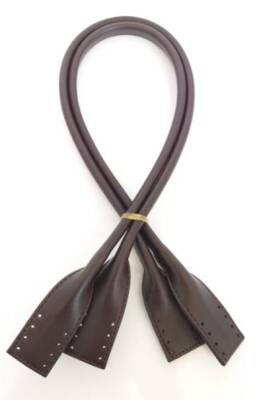 Angel Çanta Aksesuar Suni Deri Pelikan Model Çanta Sapı Koyu Kahve Renk - 1