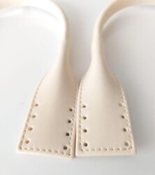 Angel Çanta Aksesuar Suni Deri Pelikan Model Kısa Çanta Sapı Krem - 2