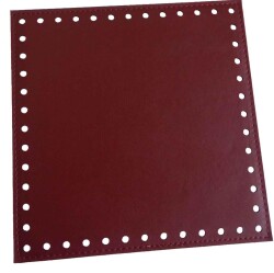 Angel Çanta Aksesuar Bordo Renk 20X20 Cm Suni Deri Plaka - Angel Çanta Aksesuar