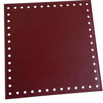 Angel Çanta Aksesuar Bordo Renk 20X20 Cm Suni Deri Plaka - 1