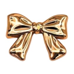 Angel Çanta Aksesuar 6x5 cm Kurdele Model Plaka Süs Light Gold Renk - Angel Çanta Aksesuar