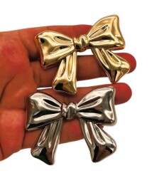 Angel Çanta Aksesuar 6x5 cm Kurdele Model Plaka Süs Light Gold Renk - 2