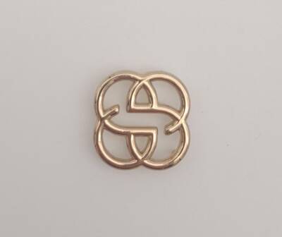 Angel Çanta Aksesuar 2 cm Çiçek Light Gold Plaka Süs - 1