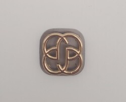 Angel Çanta Aksesuar 2 cm Çiçek Light Gold Plaka Süs - 2