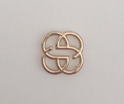 Angel Çanta Aksesuar 2 cm Çiçek Light Gold Plaka Süs - Angel Çanta Aksesuar