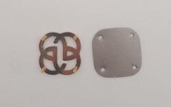 Angel Çanta Aksesuar 2 cm Çiçek Light Gold Plaka Süs - 3