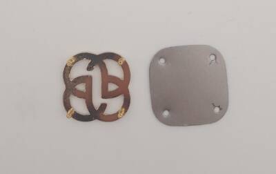 Angel Çanta Aksesuar 2 cm Çiçek Light Gold Plaka Süs - 3