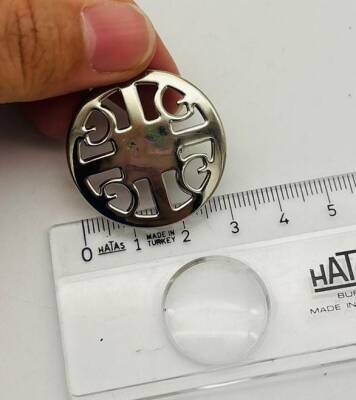 Angel Çanta Aksesuar 3 Cm Gümüş Renk Yuvarlak Plaka Süs - 2