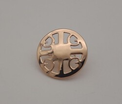 Angel Çanta Aksesuar 3 cm Yuvarlak Model Desenli Light Gold Plaka Süs - 2