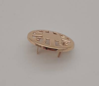 Angel Çanta Aksesuar 3 cm Yuvarlak Model Desenli Light Gold Plaka Süs - 3