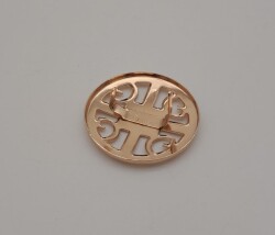 Angel Çanta Aksesuar 3 cm Yuvarlak Model Desenli Light Gold Plaka Süs - 4