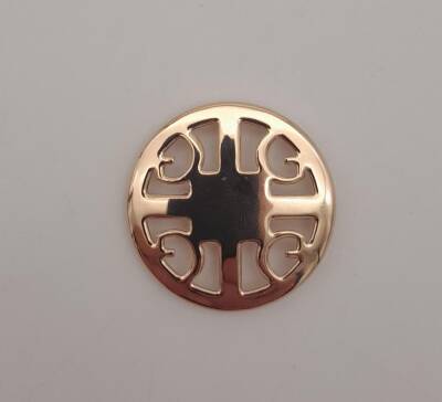 Angel Çanta Aksesuar 3 cm Yuvarlak Model Desenli Light Gold Plaka Süs - 5