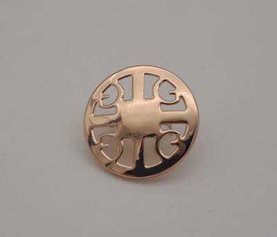 Angel Çanta Aksesuar 3 cm Yuvarlak Model Desenli Light Gold Plaka Süs - 2