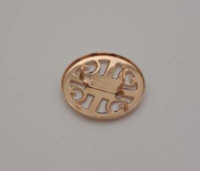 Angel Çanta Aksesuar 3 cm Yuvarlak Model Desenli Light Gold Plaka Süs - 4