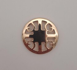 Angel Çanta Aksesuar 3 cm Yuvarlak Model Desenli Light Gold Plaka Süs - 5