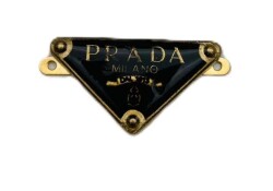 Angel Çanta Aksesuar 3.5x2 Cm Prada Metal Plaka Etiket Süs - Angel Çanta Aksesuar