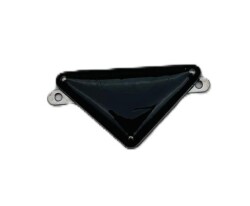 Angel Çanta Aksesuar 3.5x2 Cm Üçgen Metal Plaka Etiket Süs Füme Metalli - Angel Çanta Aksesuar