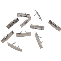 Angel Çanta Aksesuar 4.8x1.4 cm Metal Etiket Plaka Süs Gümüş Renk 10 Adet - Angel Çanta Aksesuar