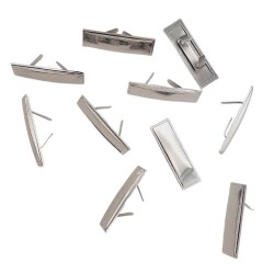 Angel Çanta Aksesuar 4.8x1.4 cm Metal Etiket Plaka Süs Gümüş Renk 10 Adet - 2