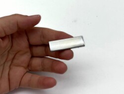 Angel Çanta Aksesuar 4x1.2 cm Metal Plaka Süs Gümüş Renk 1 Adet - Angel Çanta Aksesuar