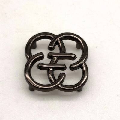 Angel Çanta Aksesuar Füme Renk 2 Cm Çiçek Model Plaka Süs - 1