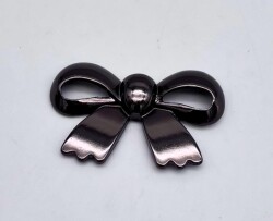 Angel Çanta Aksesuar Füme Renk 3.5 cm Kurdele Model Plaka Süs - Angel Çanta Aksesuar