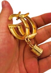 Angel Çanta Aksesuar G Model Püsküllü Plaka Süs Light Gold Renk - 2